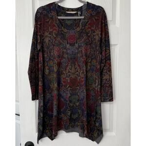 Soft Surroundings Women's Floral Knit Long Sleeve Tunic Size Medium
